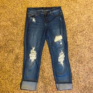 Judy Blue distressed crop jeans, size 11